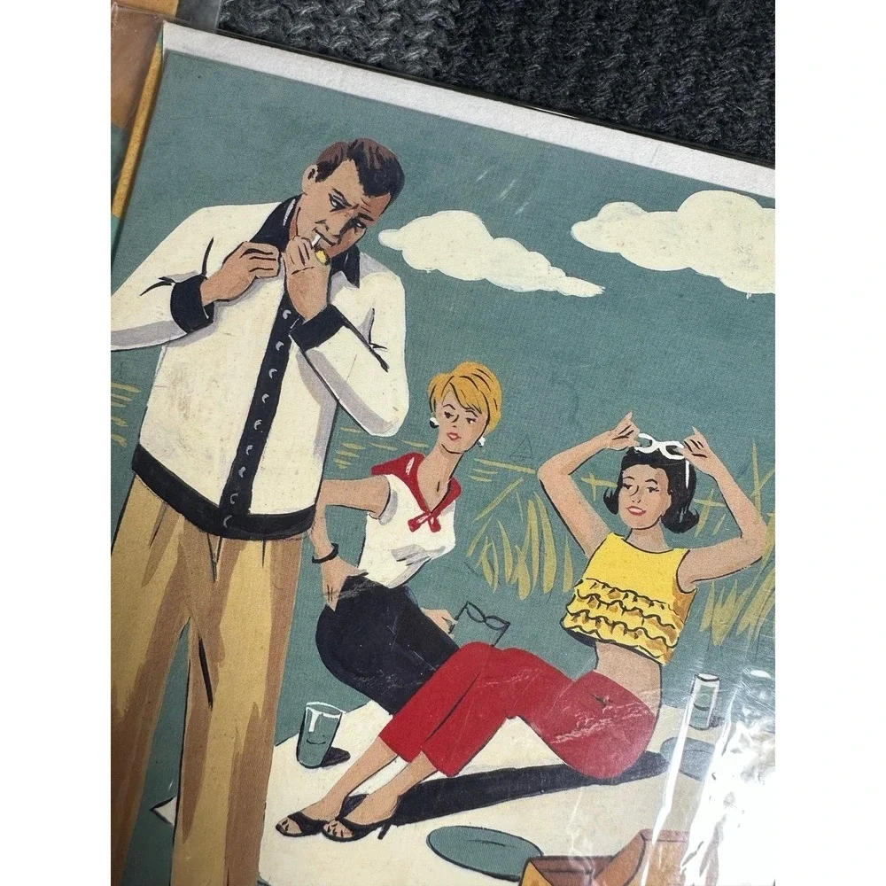 Mid century modern stationary card set of 2  NWT